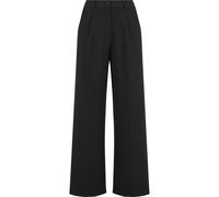 Stoffhose URBAN CLASSICS "Urban Classics Ladies Wide Leg Trousers", Damen, Gr. 33, Normalgrößen, schwarz, 94% Polyester, 6% Elasthan, unifarben, relaxed fit, Hosen Stoffhose (11610517-33) schwarz