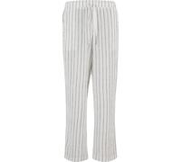 Stoffhose URBAN CLASSICS "Urban Classics Striped Crinkle Resort Pants", Herren, Gr. L, US-Größen, sanftes weiß, schwarz, 92% Polyester, 6% Viskose, 2% Elasthan, gestreift, relaxed fit, Hosen Stoffhose