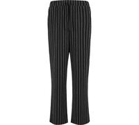 Stoffhose URBAN CLASSICS "Urban Classics Striped Crinkle Resort Pants", Herren, Gr. S, US-Größen, schwarz, sanftes weiß, 92% Polyester, 6% Viskose, 2% Elasthan, gestreift, relaxed fit, Hosen Stoffhose