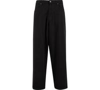 Stoffhose URBAN CLASSICS "Urban Classics Tapered Twill Baggy Pants", Herren, Gr. 31, Normalgrößen, schwarz, 99% Baumwolle, 1% Elasthan, unifarben, loose fit, Hosen Stoffhose (91251215-31) schwarz