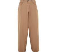 Stoffhose URBAN CLASSICS "Urban Classics Tapered Twill Baggy Pants", Herren, Gr. 38, Normalgrößen, unionbeige, 99% Baumwolle, 1% Elasthan, unifarben, loose fit, Hosen Stoffhose (32658950-38) unionbeig