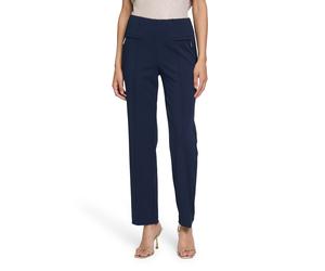 Stoffhose VERA MONT "Damen knöchellang", Damen, Gr. 38, Normalgrößen, blau (night sky), Crêpe, Obermaterial: 95% Polyester, 5% Elasthan, figurbetont lang, Hosen Stoffhose (86524835-38) night sky