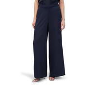 Stoffhose VERA MONT "Damen mit Taschen", Damen, Gr. 36, Normalgrößen, blau (night sky), Satin, Obermaterial: 100% Polyester, lässig geschnitten lang, Hosen Stoffhose, Material (67266762-36) night sky