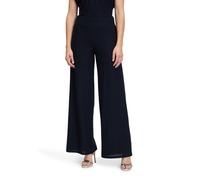 Stoffhose VERA MONT "Damen mit weitem Bein", Damen, Gr. 40, Normalgrößen, blau (night sky), Jersey, Obermaterial: 77% Polyester, 17% Polyester, 6% Elasthan, gerade lang, Hosen Stoffhose, Glitzer (3682