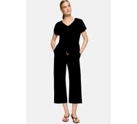 Stoffhose ZERO "Damen mit Bindegürtel", Damen, Gr. 34, Normalgrößen, schwarz (schwarz beauty), Strick, Obermaterial: 84% Viskose, 16% Polyamid, figurbetont 3/4-Länge, Hosen Stoffhose, Gürtel (83463345