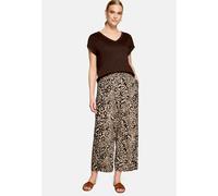 Stoffhose ZERO "Damen", Damen, Gr. 42, Normalgrößen, beige, braun, Strick, Obermaterial: 100% Viskose, bedruckt, figurbetont 7/8-Länge, Hosen Stoffhose, Plain/ ohne Details (82532737-42) beige, braun