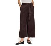 Stoffhose ZERO "Damen mit Bindegürtel", Damen, Gr. 44, Normalgrößen, chocolate plum, Stoff, Obermaterial: 95% Polyester, 5% Elasthan. Füllung: ohne Füllung, aufgeraut, gerade lang, Hosen Stoffhose, Bi