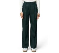 Stoffhose ZERO "Damen mit Bundfalten 32 Inch", Damen, Gr. 42, Normalgrößen, grün (grün forest), Web, Obermaterial: 50% Polyester, 34% Polyester, 14% Viskose, 2% Elasthan, unifarben, figurbetont lang, 