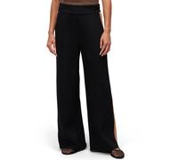 Stoffhose ZERO "Damen mit Kontraststreifen 30 Inch", Damen, Gr. 44, Normalgrößen, schwarz (patch schwarzcamel), Sweatware, Obermaterial: 63% Polyacryl, 37% Polyamid, unifarben, figurbetont lang, Hosen