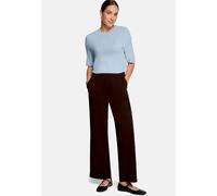 Stoffhose ZERO "Damen mit weitem Bein", Damen, Gr. 34, Normalgrößen, braun (chocolate plum), Obermaterial: 96% Polyester, 4% Elasthan. Futter: 100% Polyester, lässig geschnitten 7/8-Länge, Hosen Stoff