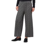 Stoffhose ZERO "Damen weites Bein 26 Inch", Damen, Gr. 42, Normalgrößen, schwarz (schwarzcream), Obermaterial: 52% Polyester, 46% Viskose, 2% Elasthan, figurbetont lang, Hosen Stoffhose, Plain/ohne De