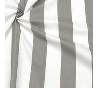 STOFFKONTOR 100% Baumwolle Köper Stoff Blockstreifen - Meterware, Farbe Grau-Weiss - zum Nähen von Bekleidung und Homeaccessoires