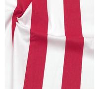 STOFFKONTOR 100% Baumwolle Köper Stoff Blockstreifen - Meterware, Farbe Rot-Weiss - zum Nähen von Bekleidung und Homeaccessoires