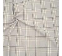 STOFFKONTOR 100% Baumwollstoff Flanell Stoff Karos Klassik - Meterware, Farbe Hell-Grau - zum Nähen von Bekleidung und Dekorationen