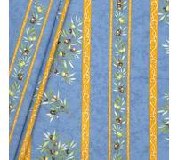 STOFFKONTOR 100% Baumwollstoff Olivenzweige Stoff - Meterware, Farbe Blau - zum Nähen von Bekleidung, Vorhängen, Tüchern, Dekorationen, uvm.