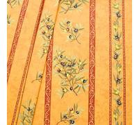 STOFFKONTOR 100% Baumwollstoff Olivenzweige Stoff - Meterware, Farbe Gelb-Orange - zum Nähen von Bekleidung, Vorhängen, Tüchern, Dekorationen, uvm.