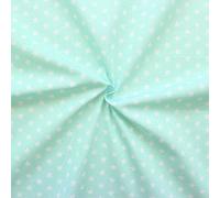 STOFFKONTOR 100% Baumwollstoff Sterne Mittel - Meterware, Mint-Grün - zum Nähen von Blusen, Kinderkleidern, Homeaccessoires, uvm.
