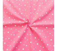 STOFFKONTOR 100% Baumwollstoff Sterne Mix 18 - Meterware, Pink - zum Nähen von Bekleidung, Vorhängen, Bettwäsche, uvm.