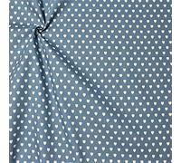 Stoffkontor 100% Baumwollstoff Stoff Herzen Klein - Meterware, Tauben-Blau- zum Nähen von Bekleidung, Kissenbezügen, Tüchern, Dekorationen