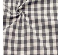 STOFFKONTOR 100% Baumwollstoff Stoff Züchen Vichy Karo groß - Öko-Tex Standard 100 - Meterware, grau weiss - zum Nähen von Bekleidung, Vorhängen, Bettwäsche, Dekorationen uvm.
