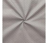 STOFFKONTOR 100% Baumwollstoff Tupfen Klein Stoff - Meterware, Farbe Grau - zum Nähen von Bekleidung, Dekorationen, uvm.