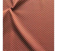 STOFFKONTOR 100% Baumwollstoff Tupfen Klein Stoff - Meterware, rost-braun - zum Nähen von Bekleidung, Vorhängen, Tücher Dekorationen, uvm.