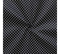 STOFFKONTOR 100% Baumwollstoff Tupfen Klein Stoff - Meterware, schwarz - zum Nähen von Bekleidung, Vorhängen, Tücher Dekorationen, UVM.