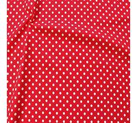 Stoffkontor 100% Baumwollstoff Tupfen Mittel 2 Stoff - Meterware, Rot - zum Nähen von Bekleidung, Vorhängen, Tüchern, Dekorationen