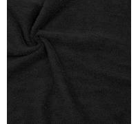 STOFFKONTOR Frottee Baumwollstoff Stoff - Öko-Tex Standard 100 - Meterware, Farbe Schwarz - zum Nähen von Bekleidung, Kissenbezügen, Dekorationen UVM.