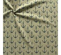 STOFFKONTOR Sweatshirt Baumwollstoff French Terry "Anker Used Look" Farbe Khaki meliert