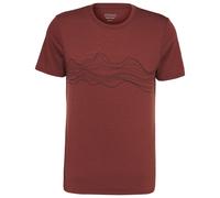 Stoic - Merino155 LaholmSt. Print T-Shirt Lines - Merinoshirt, Gr. S, rot (CinnamonBrown)