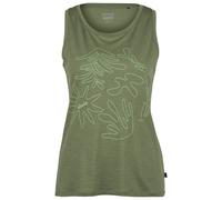 Stoic - Women's Merino155 LaholmSt. Print Tank Flowers - Merinoshirt, Gr. 3XL, oliv (MossGreen)