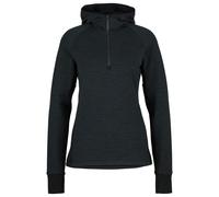 Stoic - Women's MerinoFleece260 FlenSt. Half Zip with Hood - Merinohoodie, Gr. S, schwarz (BlackMelange/Black)