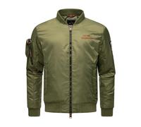 STONE HARBOUR mitteldick gefütterte Herren Übergangsjacke Kurze Bomberjacke mit praktischer Ärmeltasche Berkoo Olive Leaf Gr. XL