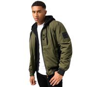 STONE HARBOUR Herren Bomberjacke Blouson Übergang Bomber Jacke mit Kapuze B750 [B750-Hoob-Gruen-Gr.XL]