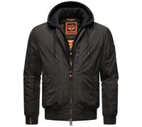 STONE HARBOUR Herren Bomberjacke Blouson Übergang Bomber Jacke mit Kapuze B750 [B750-Hoob-Schwarz-Gr.L]