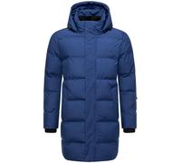 STONE HARBOUR Herren lange Steppjacke warmer Wintermantel mit wasserdichtem Verschluss, Ärmeltasche und abnehmbarer Kapuze Thadeek XX Navy Gr. L