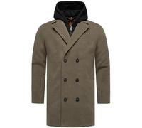 STONE HARBOUR Herren Mantel in Wollmantel-Optik langer Trenchcoat mit herausnehmbaren Inlayer Darioon XX Stone Brown Gr. M