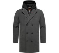 STONE HARBOUR Herren Mantel in Wollmantel-Optik langer Trenchcoat mit herausnehmbaren Inlayer Darioon XX Anthracite Gr. M