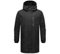 STONE HARBOUR Herren Outdoorjacke warm gefüttert leichte Winterjacke lang mit Kapuze Lanzoo Black Gr. S