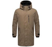 STONE HARBOUR Herren Outdoorjacke warm gefüttert leichte Winterjacke lang mit Kapuze Lanzoo Stone Brown Gr. M