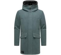 STONE HARBOUR Herren sportlich-eleganter Wintermantel in Wollmantel-Optik mit Brusttaschen und abnehmbarer Kapuzenblende Fenroos XX Stormy Blue Gr. XXL