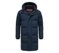 STONE HARBOUR Herren Steppmantel mit kuscheligem Fleece-Innenfutter warmer Wintermantel mit großer Kapuze Hadrieen XX Navy Gr. M