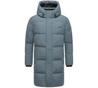 STONE HARBOUR Herren Steppmantel mit kuscheligem Fleece-Innenfutter warmer Wintermantel mit großer Kapuze Hadrieen XX Stormy Blue Gr. L