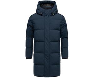 STONE HARBOUR Herren Steppmantel mit kuscheligem Fleece-Innenfutter warmer Wintermantel mit großer Kapuze Hadrieen XX Navy Gr. L