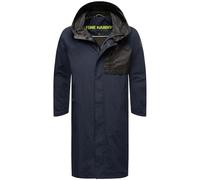 STONE HARBOUR Herren Übergangsjacke leicht Regen Jacke lang mit Kapuze B752 [B752-Zafaa-Navy-Gr.L]
