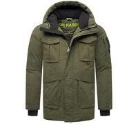 STONE HARBOUR Herren warme Kurze Winterjacke wasserdicht mit magnetischer Abdeckleiste und Verstellbarer Kapuze Edriik XX Olive Gr. M