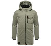 STONE HARBOUR Herren warmer langer Wintermantel mit Kapuze Fintaan XX Dusty Olive Gr. L
