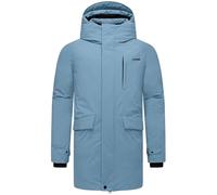 STONE HARBOUR Herren warmer langer Wintermantel mit magnetischer Abdeckleiste und Brusttasche Emriis XX Frosty Blue Gr. L