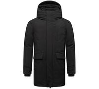 STONE HARBOUR Herren warmer langer Wintermantel mit magnetischer Abdeckleiste und Brusttasche Emriis XX Black Gr. M